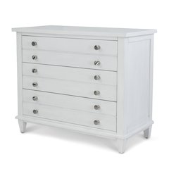 Point Breeze - 3 Drawer Bachelor's Chest - Fresh White with Soft Grey Glaze