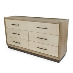 Rio Vista Woven 6 Drawer Dresser. Muted Earth Tones and Clay Finish