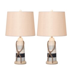 Buoy 27" Poly Coastal Table Lamp, Tri-color, (Set of 2)