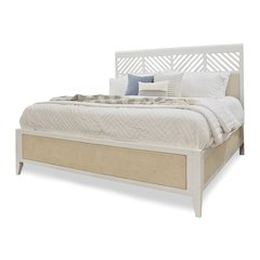 Miramar - Woven Bed - King - Sand and Stark White Finish