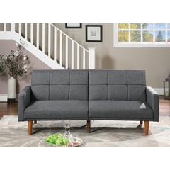 Adjustable Tufted Sofa in Blue Gray