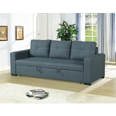 Furniture Polyfiber Fabric Convertible Sofa in Blue Grey