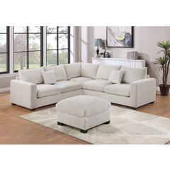 4-piece Sectional Set with Ottoman in Ivory