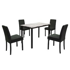 Wool Upholstered 5-Pcs Dining Set Charcoal