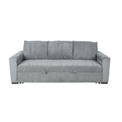 Upholstered Corduroy Convertible Sofa in Fog