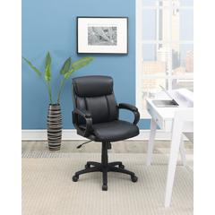 Furniture Modern Faux Leather Office Chair in Black Color