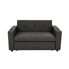 Convertible Sofa with Cupholders in Charcoal