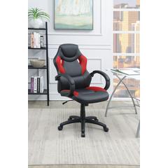 Furniture Faux Leather Office Chair in Black and Red