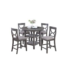 5-Pcs Counter Height Dining Set Gray