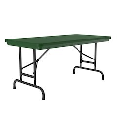 Adjustable Height Commercial Blow-Molded Plastic Folding Table 24x48"