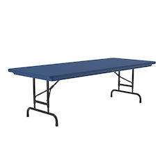 Adjustable Height Commercial Blow-Molded Plastic Folding Table 30x72"