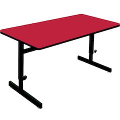 Adjustable Height Deluxe High-Pressure Top Computer/Student Desks  24x60"