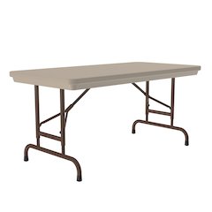 Adjustable Height Commercial Blow-Molded Plastic Folding Table 24x48"