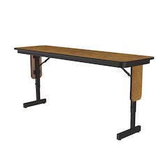 Adjustable Height Laminate Folding Seminar Table with Panel Leg 18x60"