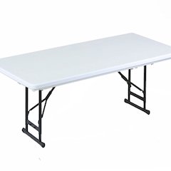 Adjustable Height Commercial Blow-Molded Plastic Folding Table 30x96"