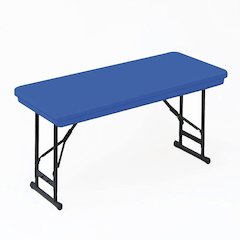 Adjustable Height Commercial Blow-Molded Plastic Folding Table 24x48"
