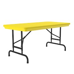 Adjustable Height Commercial Blow-Molded Plastic Folding Table 24x48"