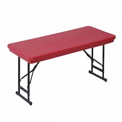 Adjustable Height Commercial Blow-Molded Plastic Folding Table 24x48"