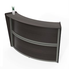 Curve Reception Desk Solid, Mocha