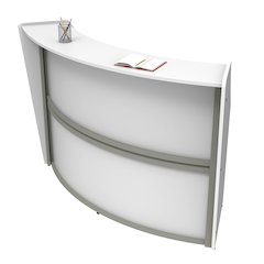 Curve Reception Desk Solid, White