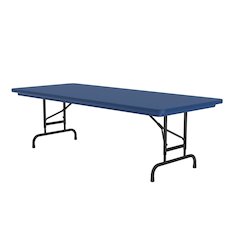 Adjustable Height Commercial Blow-Molded Plastic Folding Table 30x60"