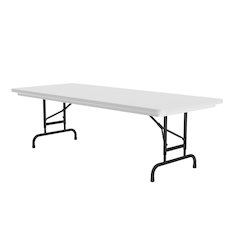 Adjustable Height Commercial Blow-Molded Plastic Folding Table 30x72"