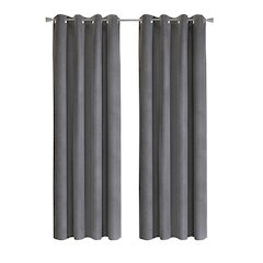 Duo Reversible 100% Blackout Grommet Curtain Panel 52 x 63, Black to Light Grey