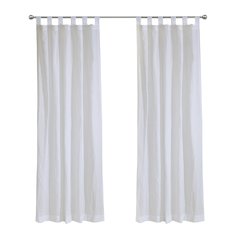 Crushed Sheer Tab Curtain Panel 52 x 84 in White