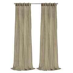 Paloma Sheer Dual Header Curtain Panel 52 x 108 in Khaki