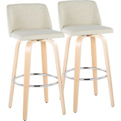 Brown Toriano 30" Fixed-Height Barstool - Set of 2