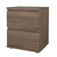 Brown 2 Drawer Nightstand - Stylish Small Dresser with Drawers for Bedrooms