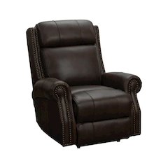 Brown Leather Oversized Recliner with Power Headrest, USB and Extended Footrest