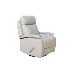 Beige Leather Swivel Glider Recliner with Hardwood Plywood Frame