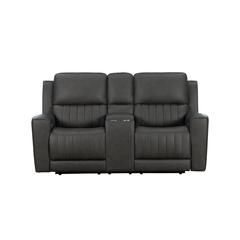 Loveseat w/Power Head Rests, Power Lumbar & Console w/Storage & 2 Cup Holders