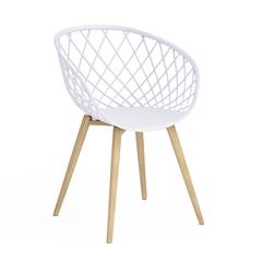 Jamesdar Kurv Chair, White and Natural (Set of 2)