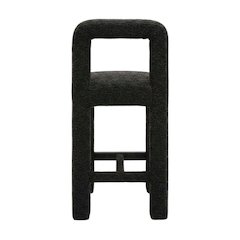 Black Boucle Counter Stool with Modern Design and Comfortable Seat