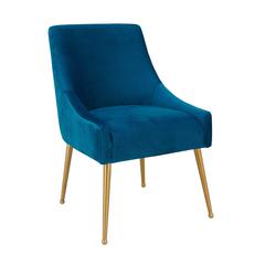 Beatrix Pleated Navy Velvet Side Chair