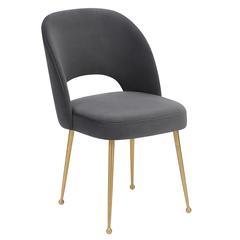 Swell Dark Grey Velvet Chair
