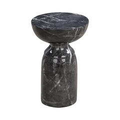 Elegant Black Marble Side Table with Durable Concrete Construction