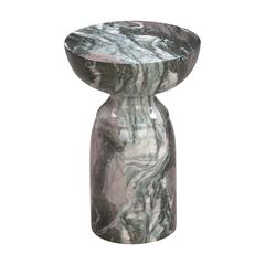 Sophisticated Grey and Blush Marble Side Table with Durable Concrete Design