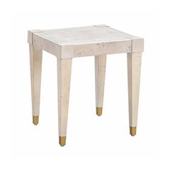 Brandyss White Burl End Table