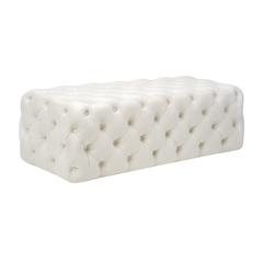 Kaylee Cream Velvet Ottoman