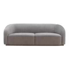 Yara Pleated Grey Velvet Sofa