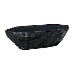 Black Concrete Coffee Table, Sturdy Design and Smooth Surface for Living Areas