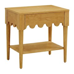 Ash Nightstand with Soft Close Drawers and Rubberwood Legs