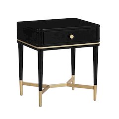 Black Nightstand with Soft-Close Drawers and Modern Style