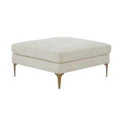 Serena Cream Velvet Ottoman