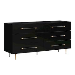 Trident Black 6 Drawer Dresser