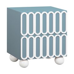 Tori Motif Blue Nightstand