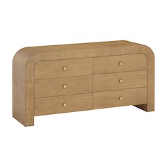 Hump 6 Drawer Natural Dresser